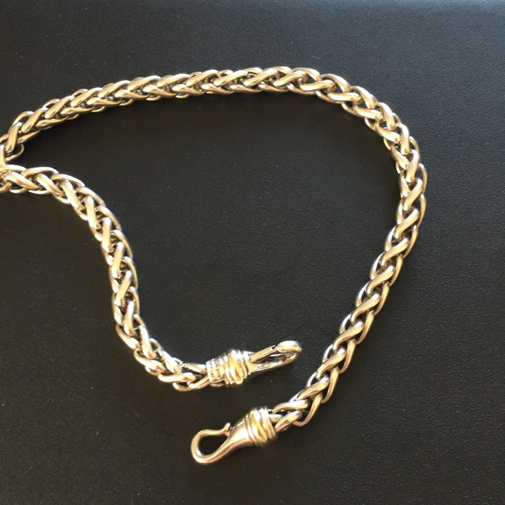 David Yurman silver necklace with gold - Picture 4 of 7
